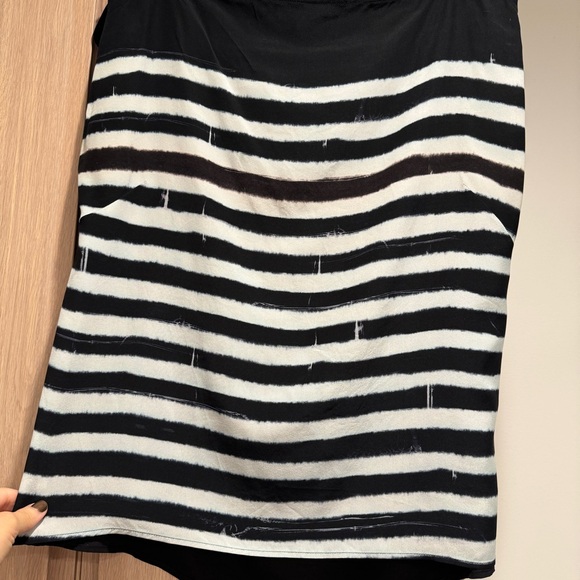 All Saints Striped Silk Sleeveless Blouse - Size 6 - Picture 3 of 6